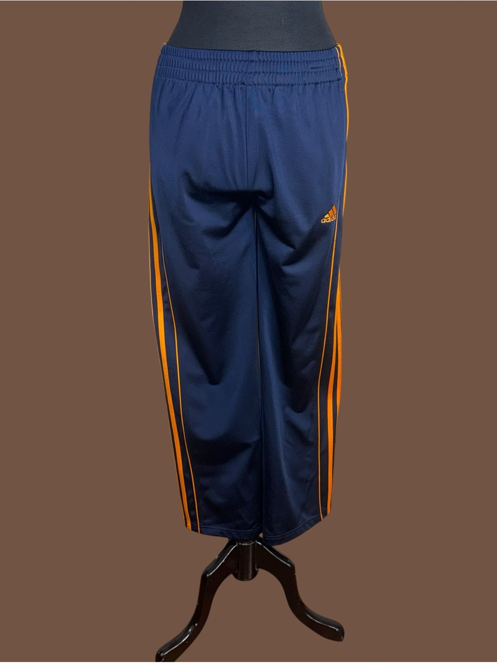 adidas Navy Sweatpants with Orange Side Stripes - Picture 3 of 16